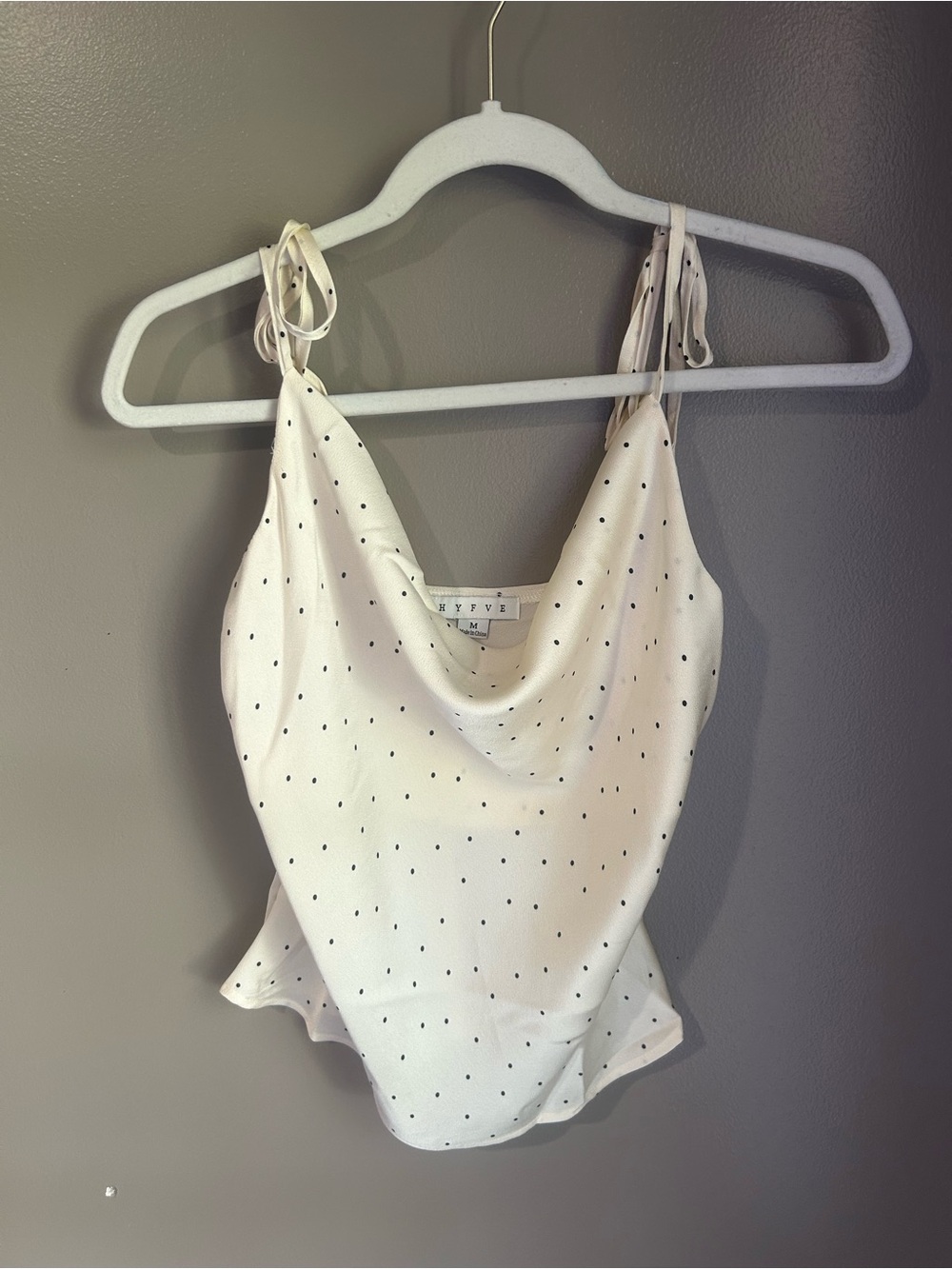 HYFVE Ivory Polka Dot Cowl Halter Camisole - Picture 2 of 7